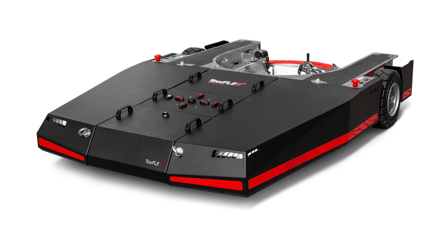 The TowFLEXX TF5 towbarless aircraft tug is capable of lifting up to 132,000 lbs around a 360-degree axis for up to 5 miles.
