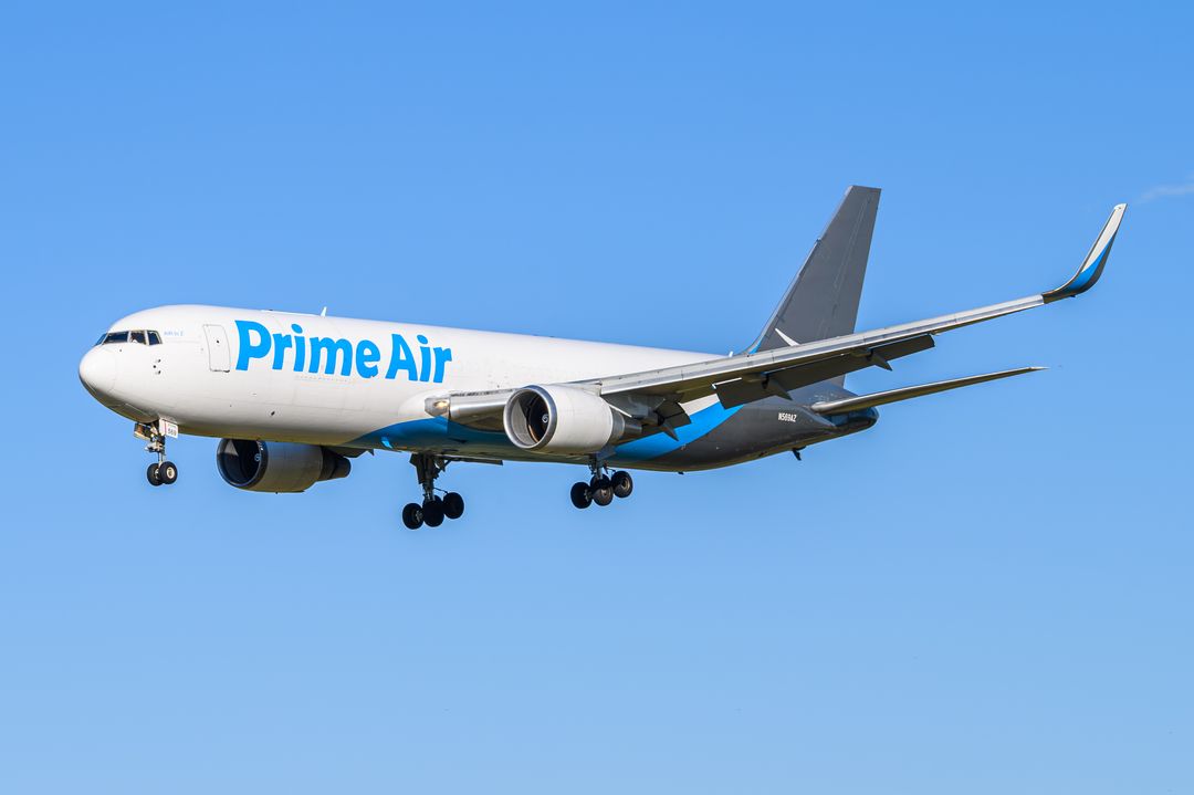 Prime Air Boeing 767-300F registration  on final approach at Baltimore/Washington International Thurgood Marshall Airport (BWI/KBWI) photographed by  on 05/03/2026