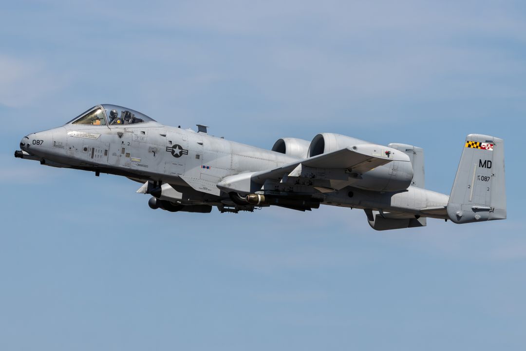 USAF - United States Air Force Fairchild A-10 Thunderbolt registration  on final approach at Martin State Airport (MTN/KMTN) photographed by  on 08/09/2025