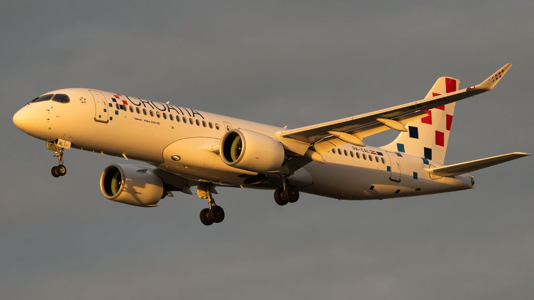Photo of 9A-CAL - Croatia Airlines Airbus A220-300 at LHR on AeroXplorer Aviation Database
