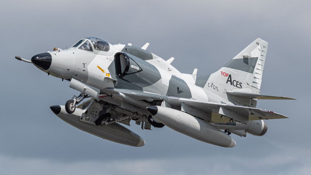 Photo of C-FGYL - Top Aces Douglas A-4 Skyhawk at FFD on AeroXplorer Aviation Database Photo of C-FGYL - Top Aces Douglas A-4 Skyhawk at FFD on AeroXplorer Aviation Database