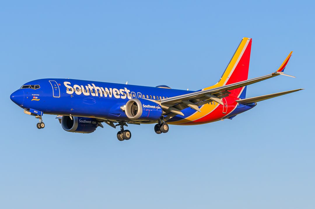 Southwest Airlines Boeing 737 MAX 8 registration  on final approach at Baltimore/Washington International Thurgood Marshall Airport (BWI/KBWI) photographed by  on 05/03/2026