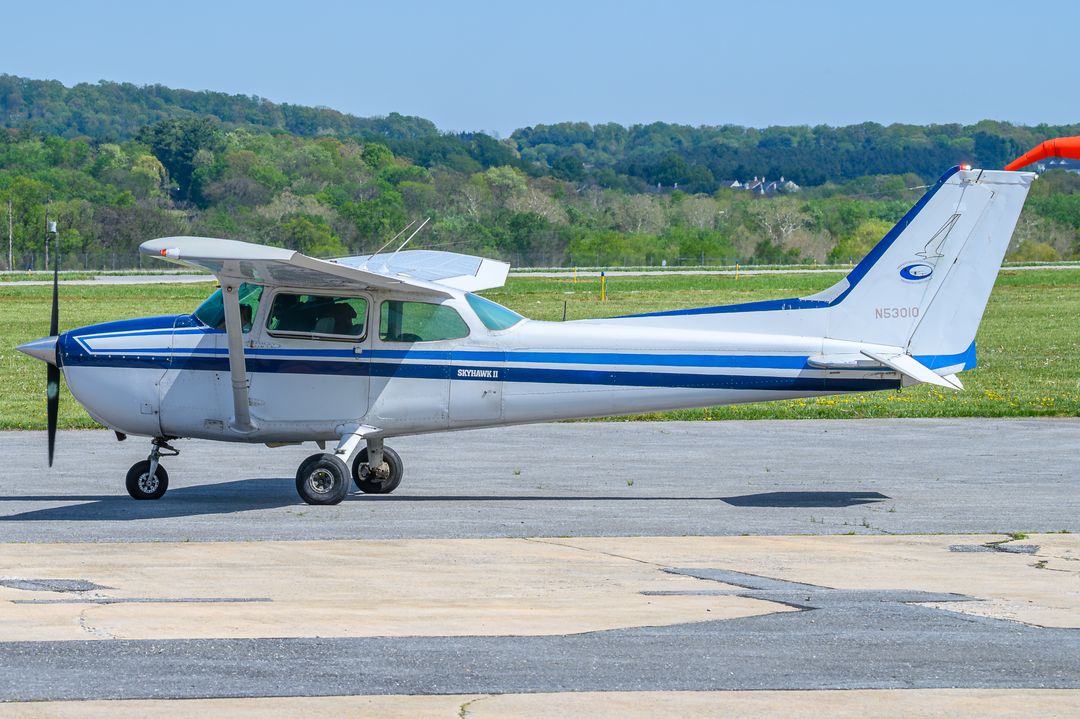PRIVATE Cessna 172 registration  on final approach at Frederick Municipal Airport (FDK/KFDK) photographed by  on 04/21/2026