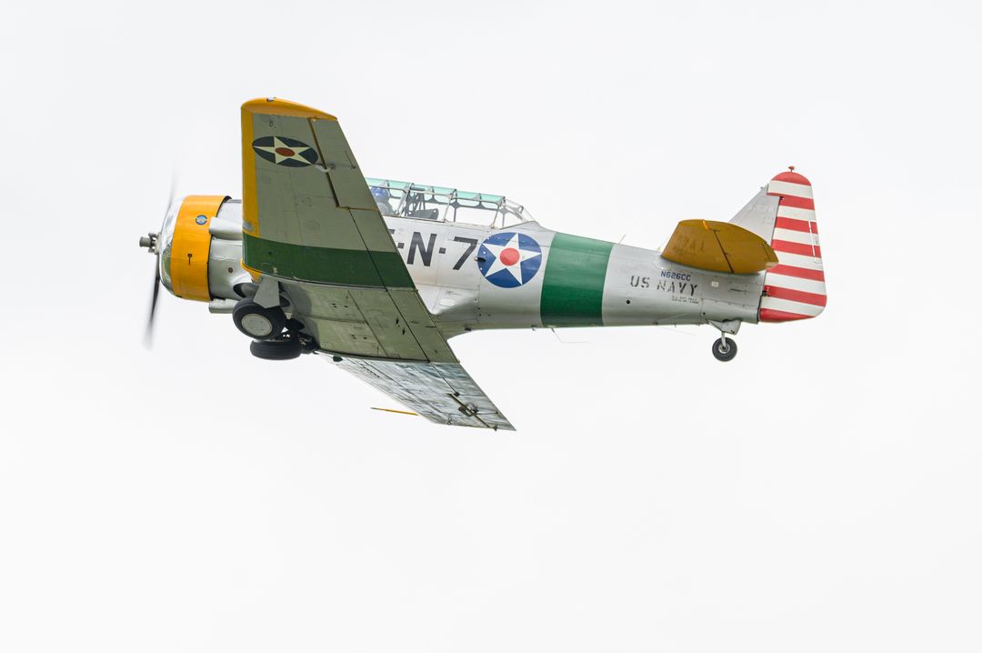 PRIVATE North American T-6 Texan registration  on final approach at Reading Regional Airport/Carl A Spaatz Field (RDG/KRDG) photographed by  on 06/08/2025