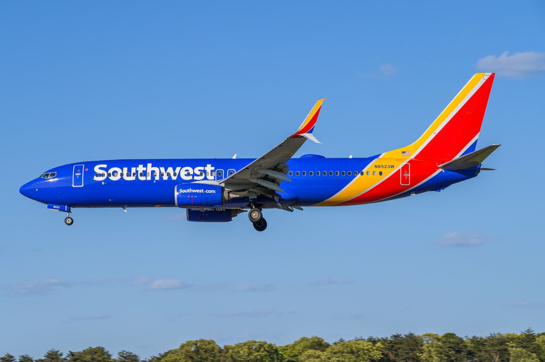 Southwest Airlines Boeing 737-800 registration  on final approach at Baltimore/Washington International Thurgood Marshall Airport (BWI/KBWI) photographed by  on 05/03/2026