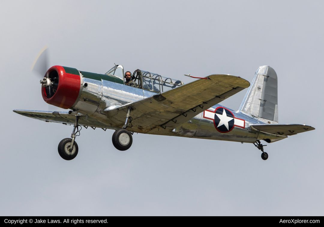 Photo of N69158 - PRIVATE Vultee BT-15 Valiant at RDG on AeroXplorer Aviation Database