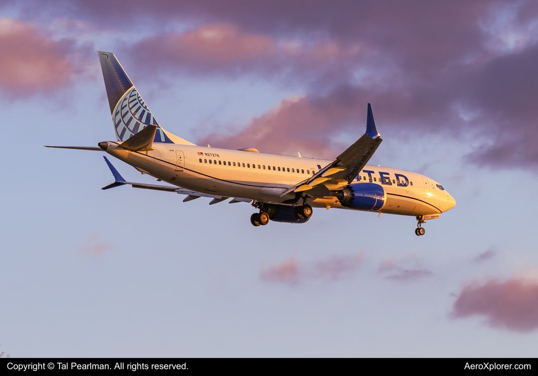Photo of N27276 - United Airlines Boeing 737 MAX 8 at EWR on AeroXplorer Aviation Database