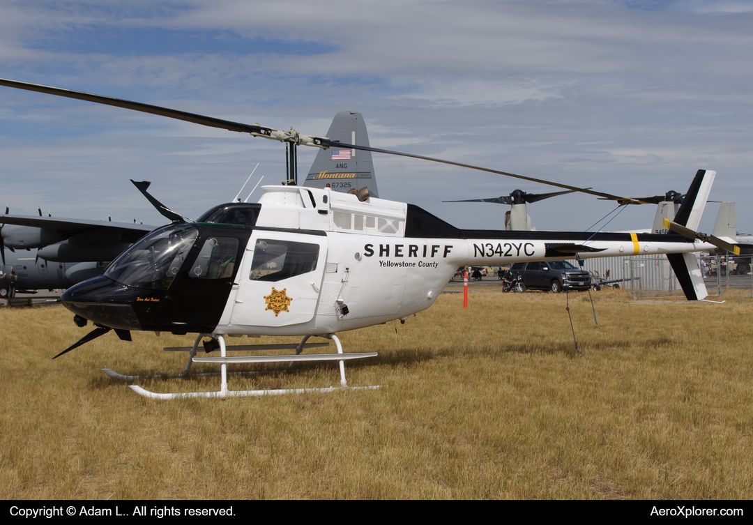 Photo of N342YC - Yellowstone County Sheriff\'s Office Bell 206 at BIL on AeroXplorer Aviation Database Photo of N342YC - Yellowstone County Sheriff\'s Office Bell 206 at BIL on AeroXplorer Aviation Database