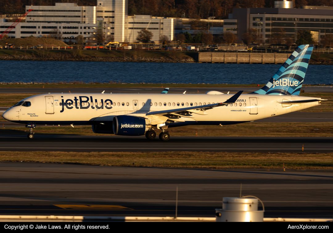 Photo of N3058J - JetBlue Airways Airbus A220-300 at DCA on AeroXplorer Aviation Database