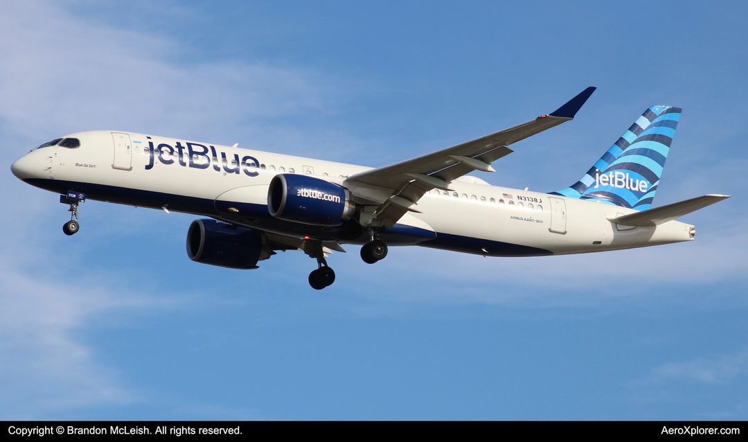 Photo of N3138J - JetBlue Airways Airbus A220-300 at MCO on AeroXplorer Aviation Database