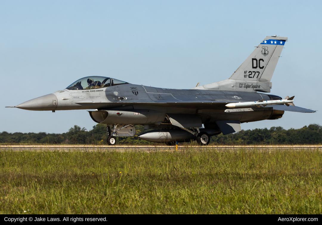 Photo of 87-0277 - USAF - United States Air Force General Dynamics F-16 Fighting Falcon at ADW on AeroXplorer Aviation Database