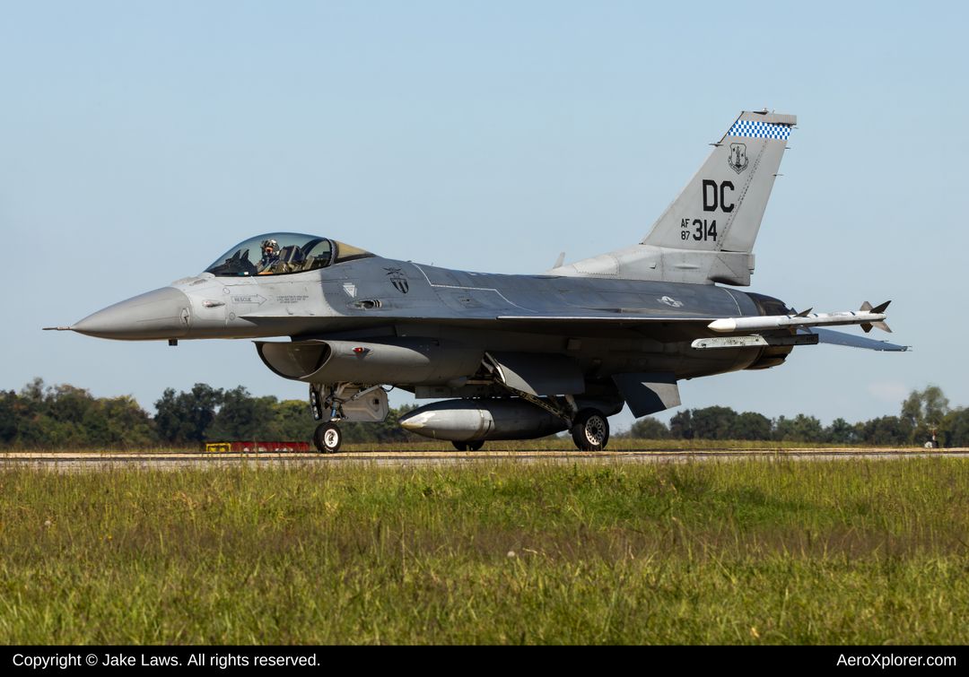Photo of 87-0314 - USAF - United States Air Force General Dynamics F-16 Fighting Falcon at ADW on AeroXplorer Aviation Database