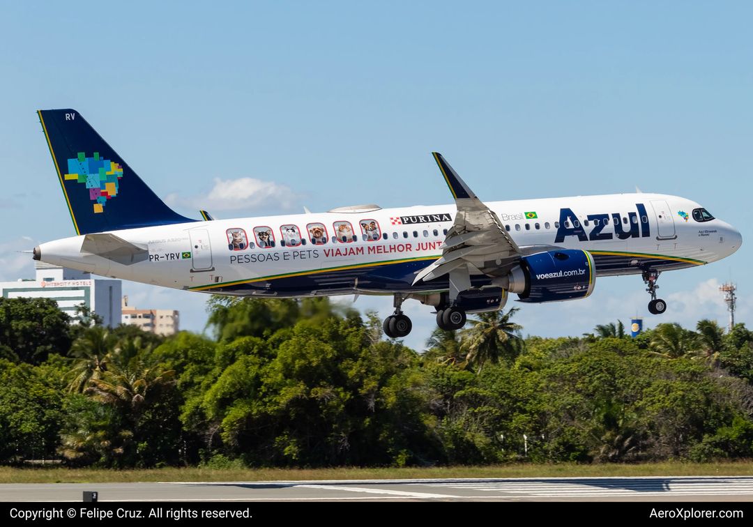 Photo of PR-YRV - Azul Airbus A320NEO at SSA on AeroXplorer Aviation Database Photo of PR-YRV - Azul Airbus A320NEO at SSA on AeroXplorer Aviation Database