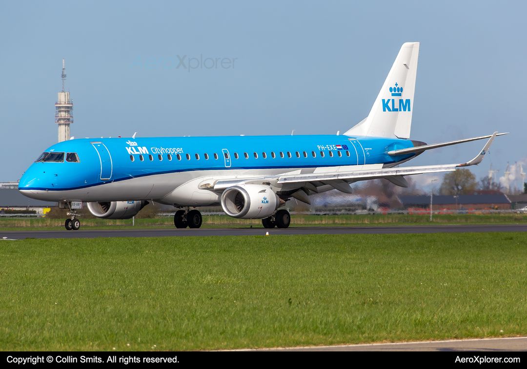 Photo of PH-EXE - KLM CityHopper Embraer 190-100STD at AMS on AeroXplorer Aviation Database Photo of PH-EXE - KLM CityHopper Embraer 190-100STD at AMS on AeroXplorer Aviation Database