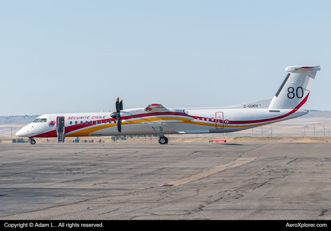 Photo of C-GUKH - France Sécurité Civile De Havilland Dash-8 q400 at BIL on AeroXplorer Aviation Database Photo of C-GUKH - France Sécurité Civile De Havilland Dash-8 q400 at BIL on AeroXplorer Aviation Database