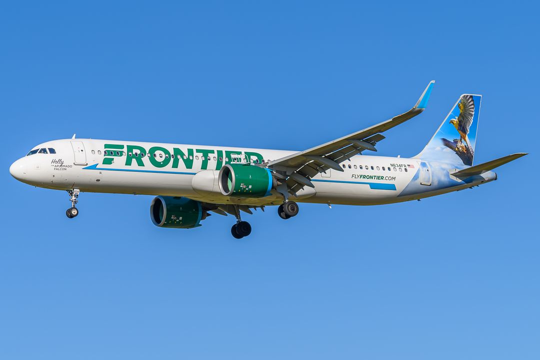 Frontier Airlines Airbus A321-271NX  registration  on final approach at Baltimore/Washington International Thurgood Marshall Airport (BWI/KBWI) photographed by  on 05/03/2026