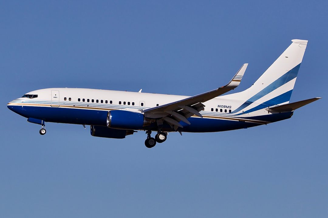 Photo of N108MS - Las Vegas Sands Boeing 737-700BBJ at LAX on AeroXplorer Aviation Database Photo of N108MS - Las Vegas Sands Boeing 737-700BBJ at LAX on AeroXplorer Aviation Database