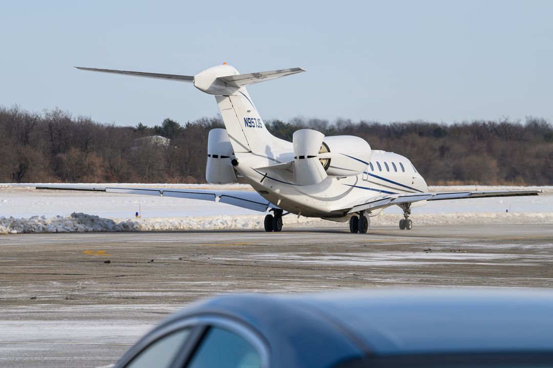 Baker Aviation Cessna Citation 750 X registration  on final approach at Martin State Airport (MTN/KMTN) photographed by  on 02/01/2026