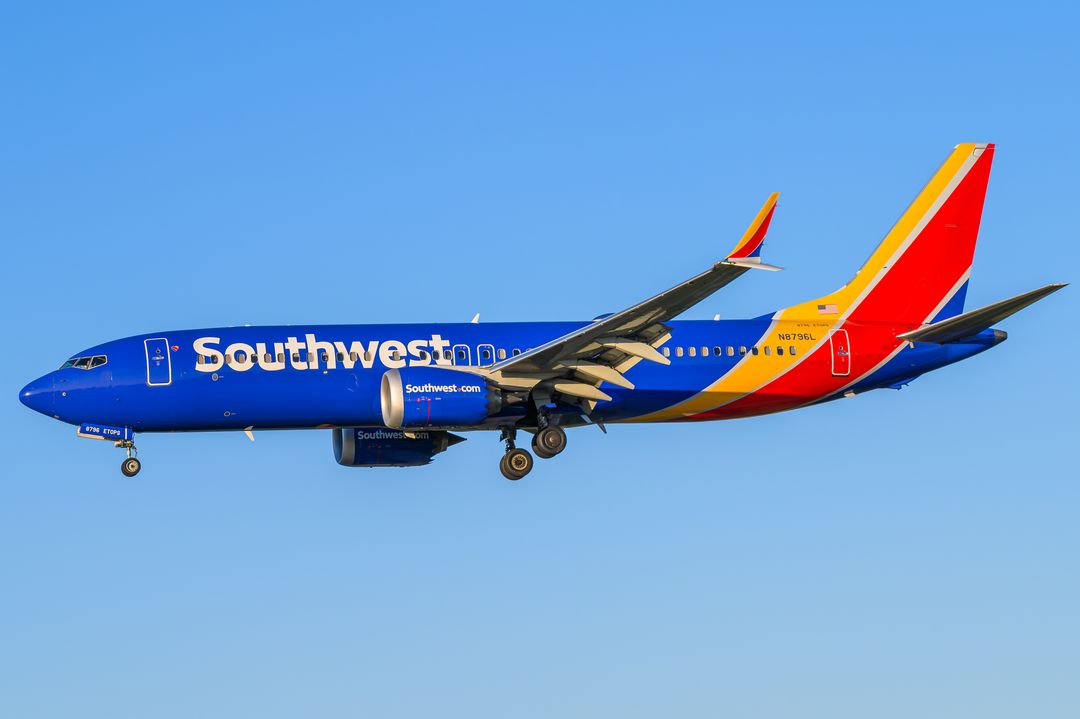 Southwest Airlines Boeing 737 MAX 8 registration  on final approach at Baltimore/Washington International Thurgood Marshall Airport (BWI/KBWI) photographed by  on 05/03/2026