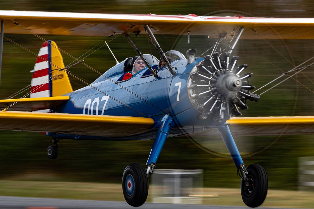 PRIVATE Boeing Stearman registration  on final approach at  (/) photographed by  on 10/25/2025