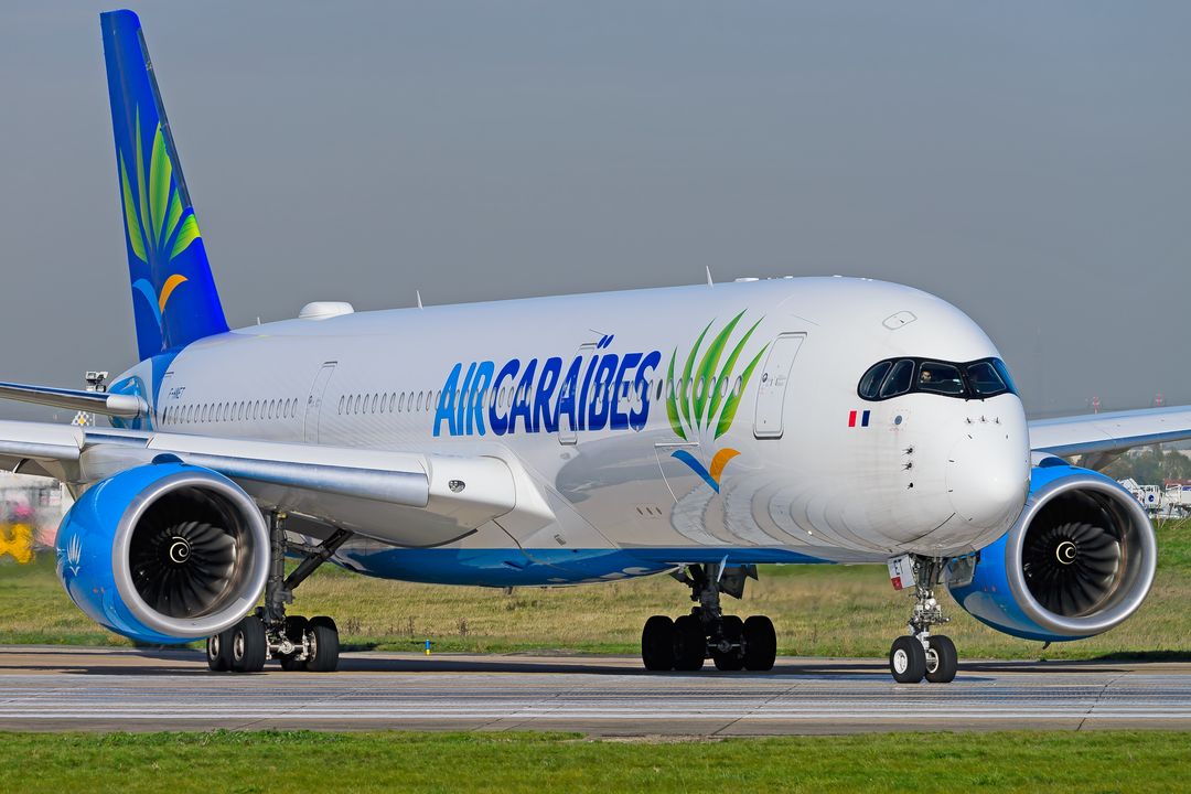Air Caraibes Airbus A350-900 registration  on final approach at Paris Orly Airport (ORY/LFPO) photographed by  on 01/23/52617