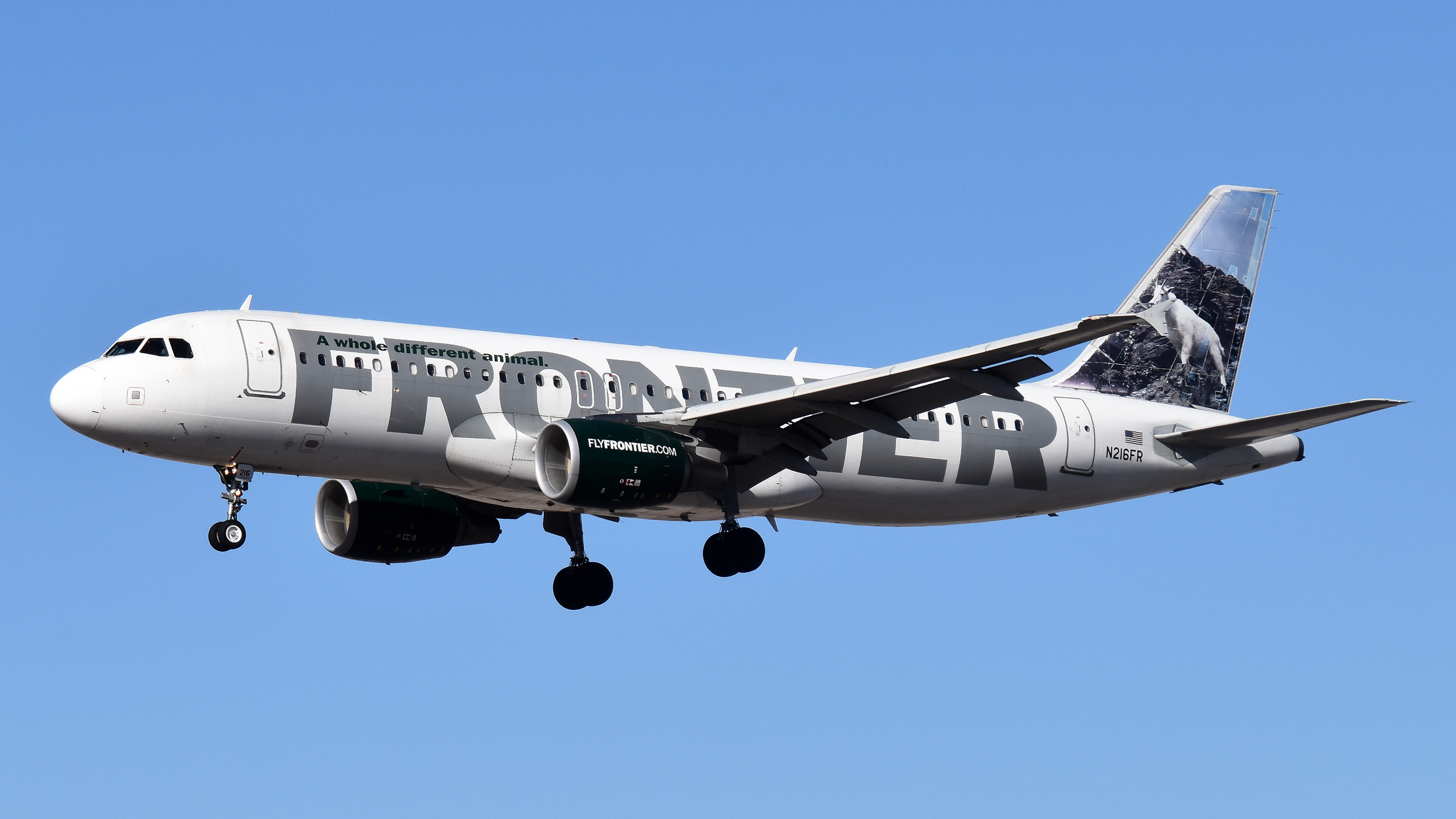 Full size: Frontier Airlines Airbus A320 N216FR at Harry Reid International Airport