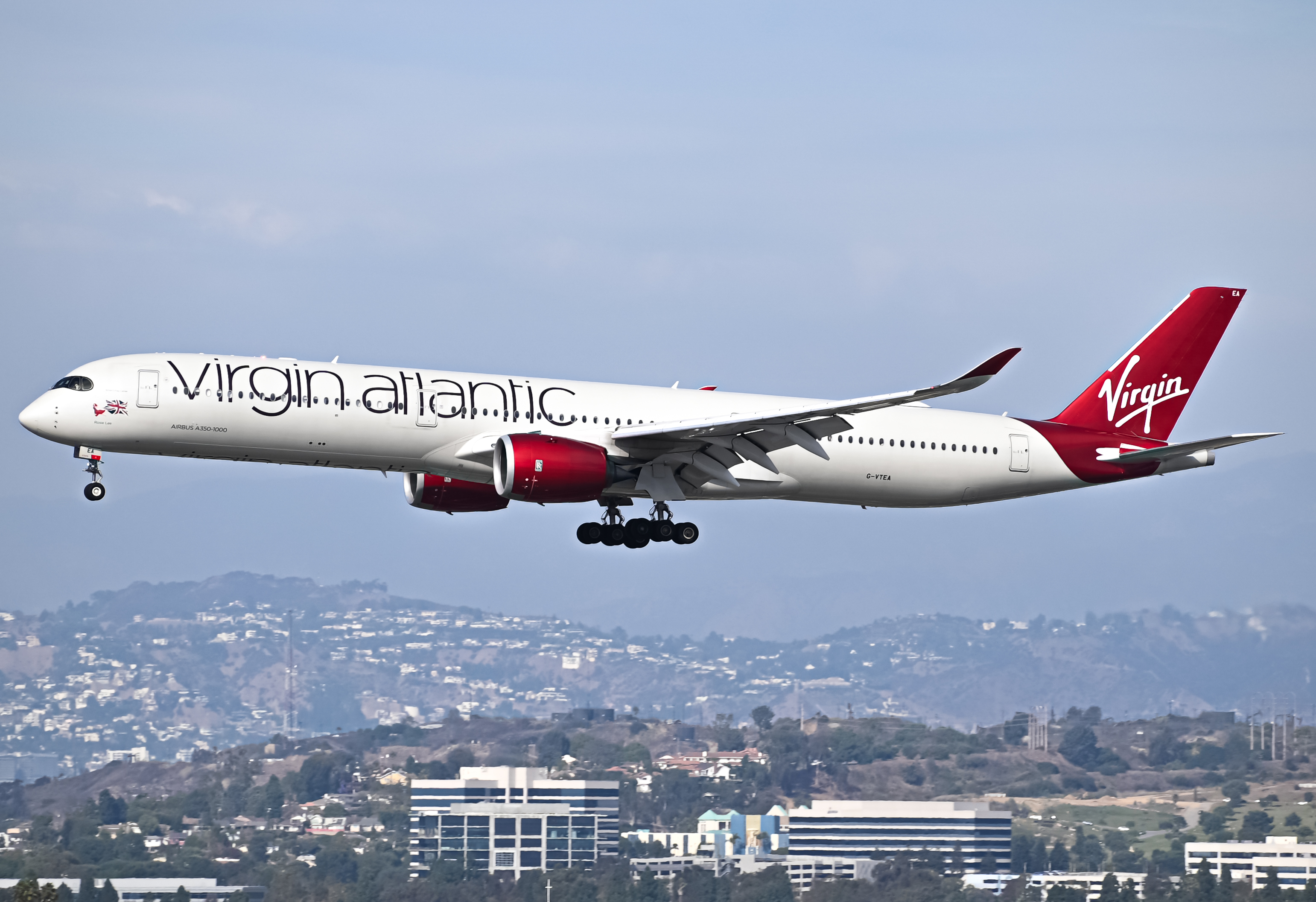 Full size: Virgin Atlantic Airbus A350-1000 G-VTEA at Los Angeles International Airport