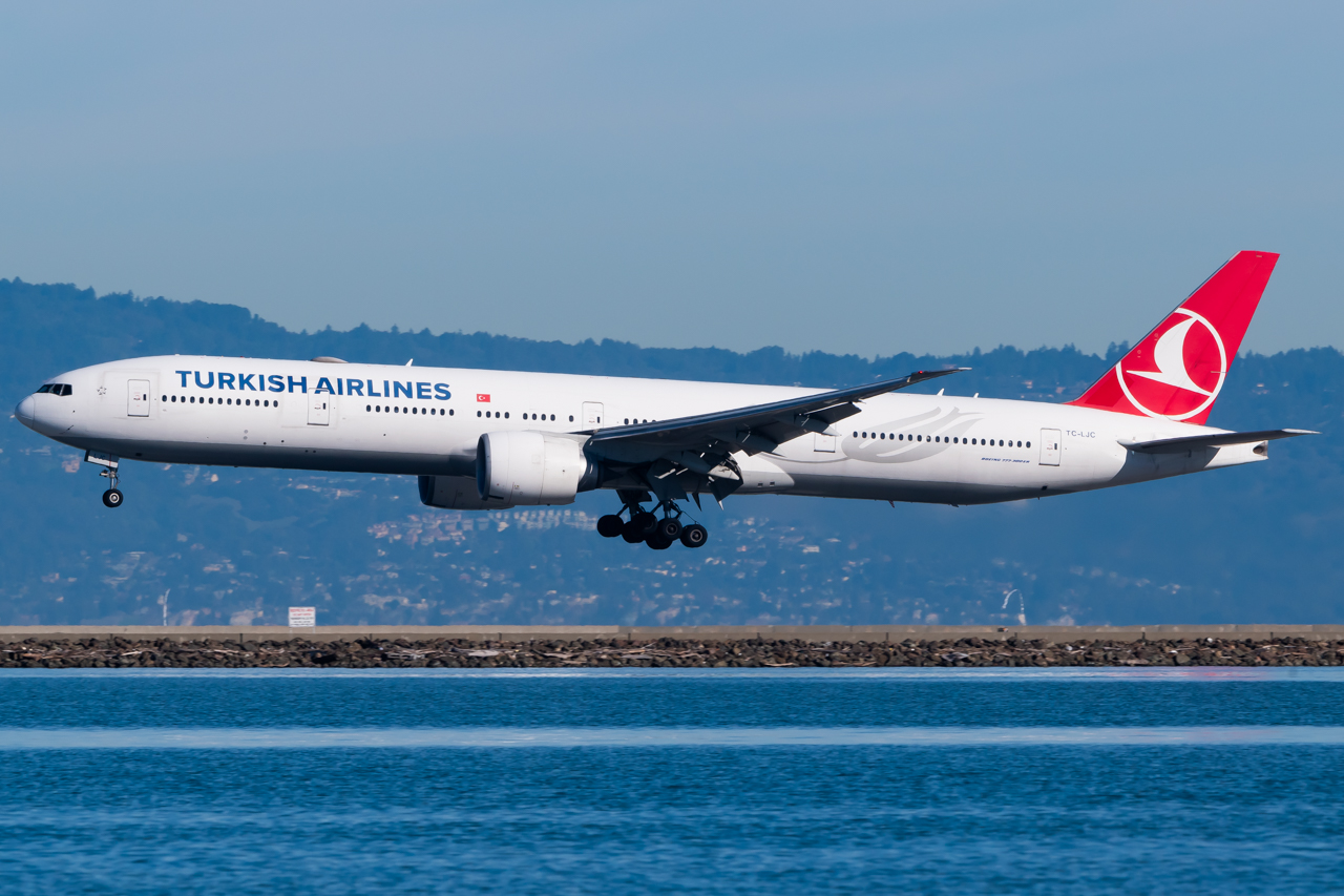 Full size: Turkish Airlines Boeing 777-300ER TC-LJC at San Francisco International Airport