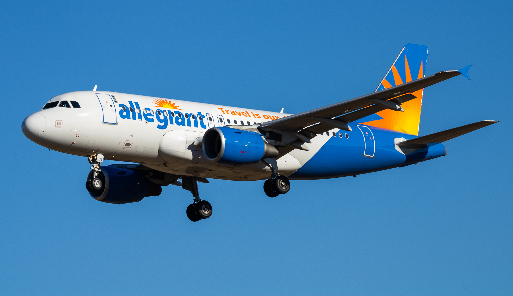 Full size: Allegiant Air Airbus A319 N329NV at Baltimore/Washington International Thurgood Marshall Airport
