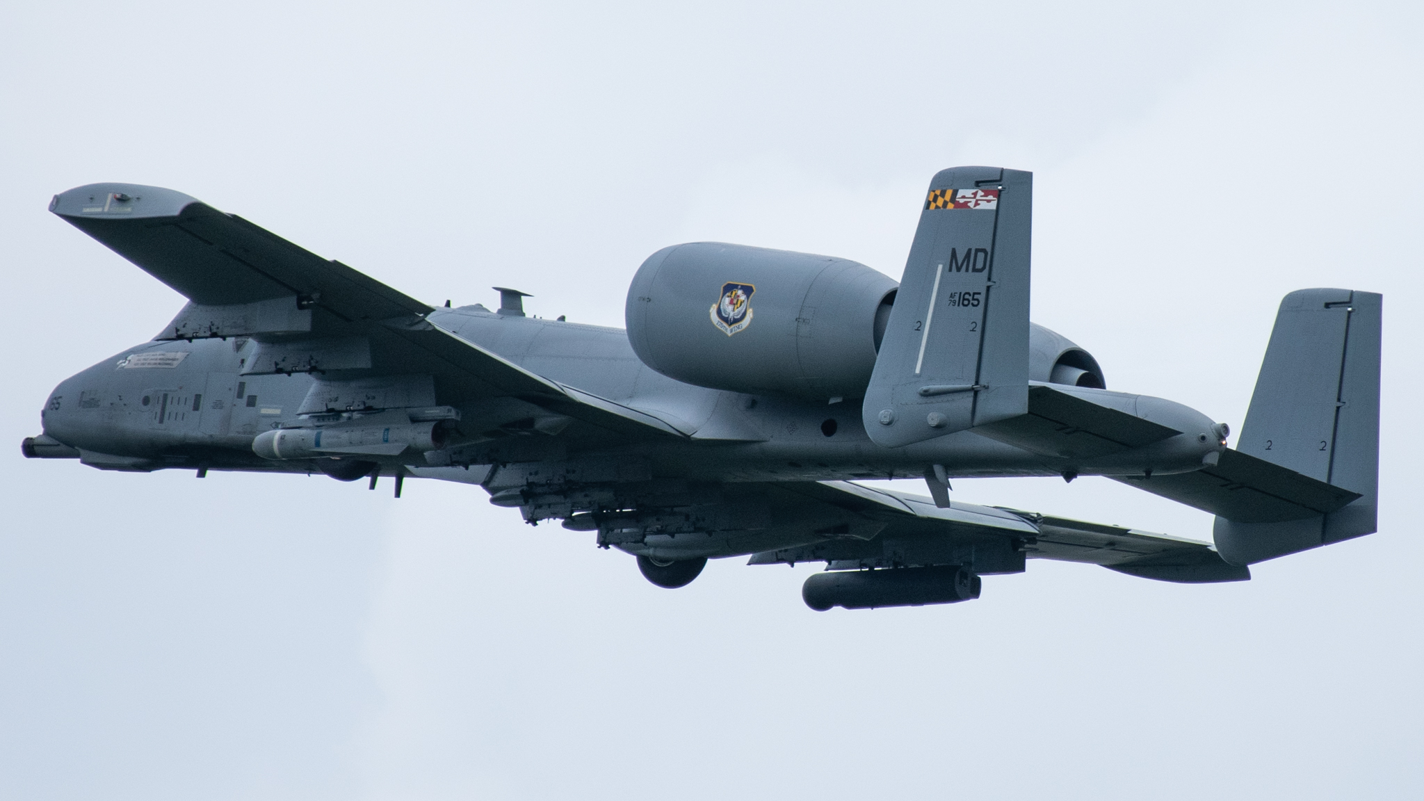 Full size: Maryland ANG Fairchild A-10 Thunderbolt 79-0165 at Martin State Airport