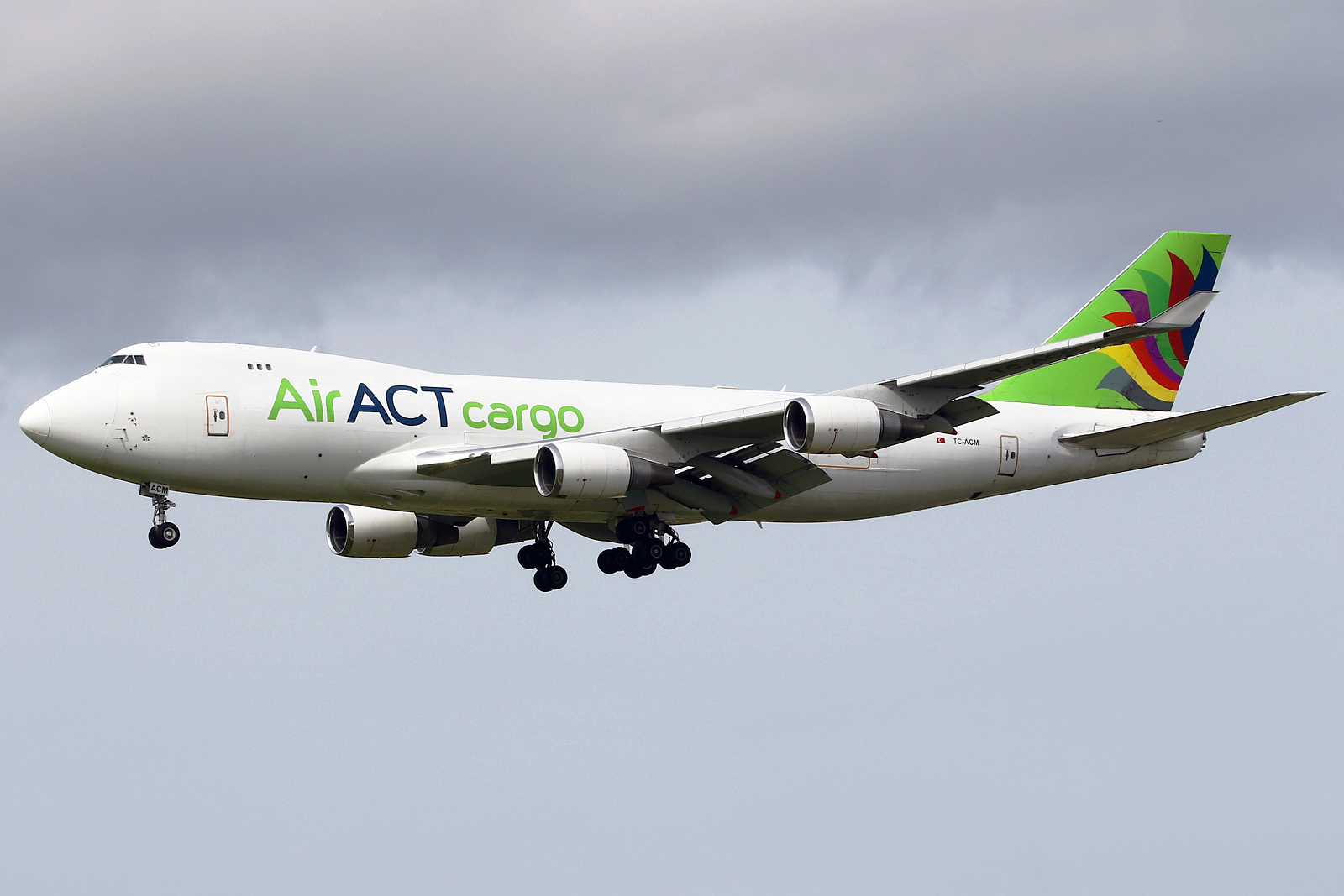 Full size: AirACT Boeing 747-400 TC-ACM at Amsterdam Schiphol Airport