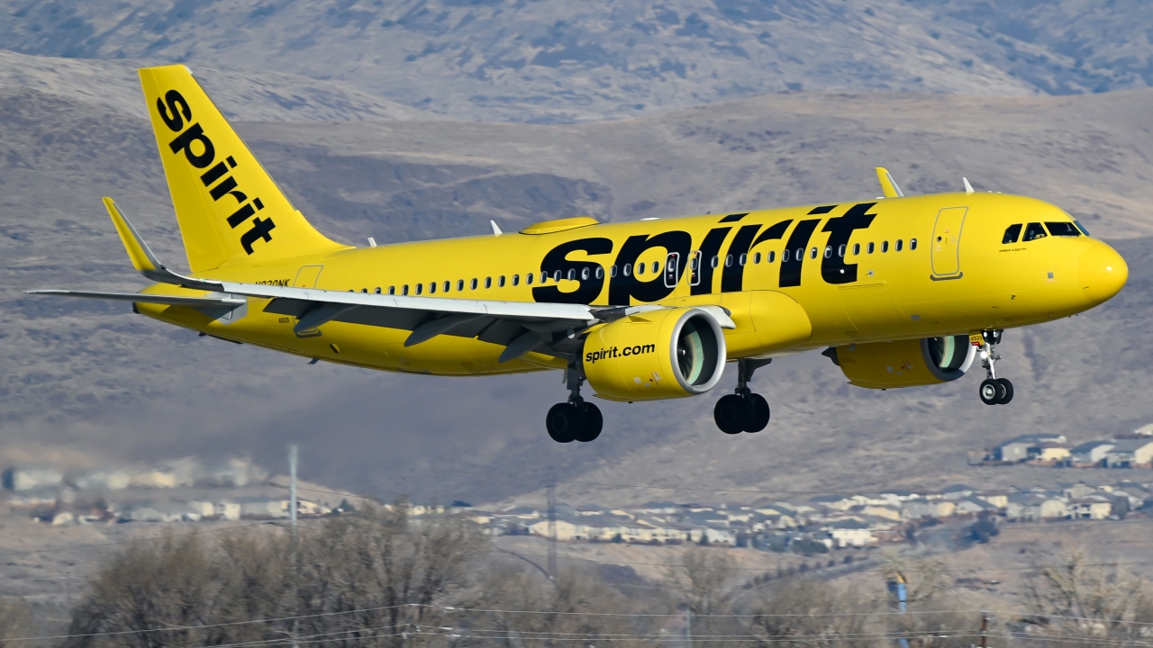 Full size: Spirit Airlines Airbus A320NEO N920NK at Reno/Tahoe International Airport