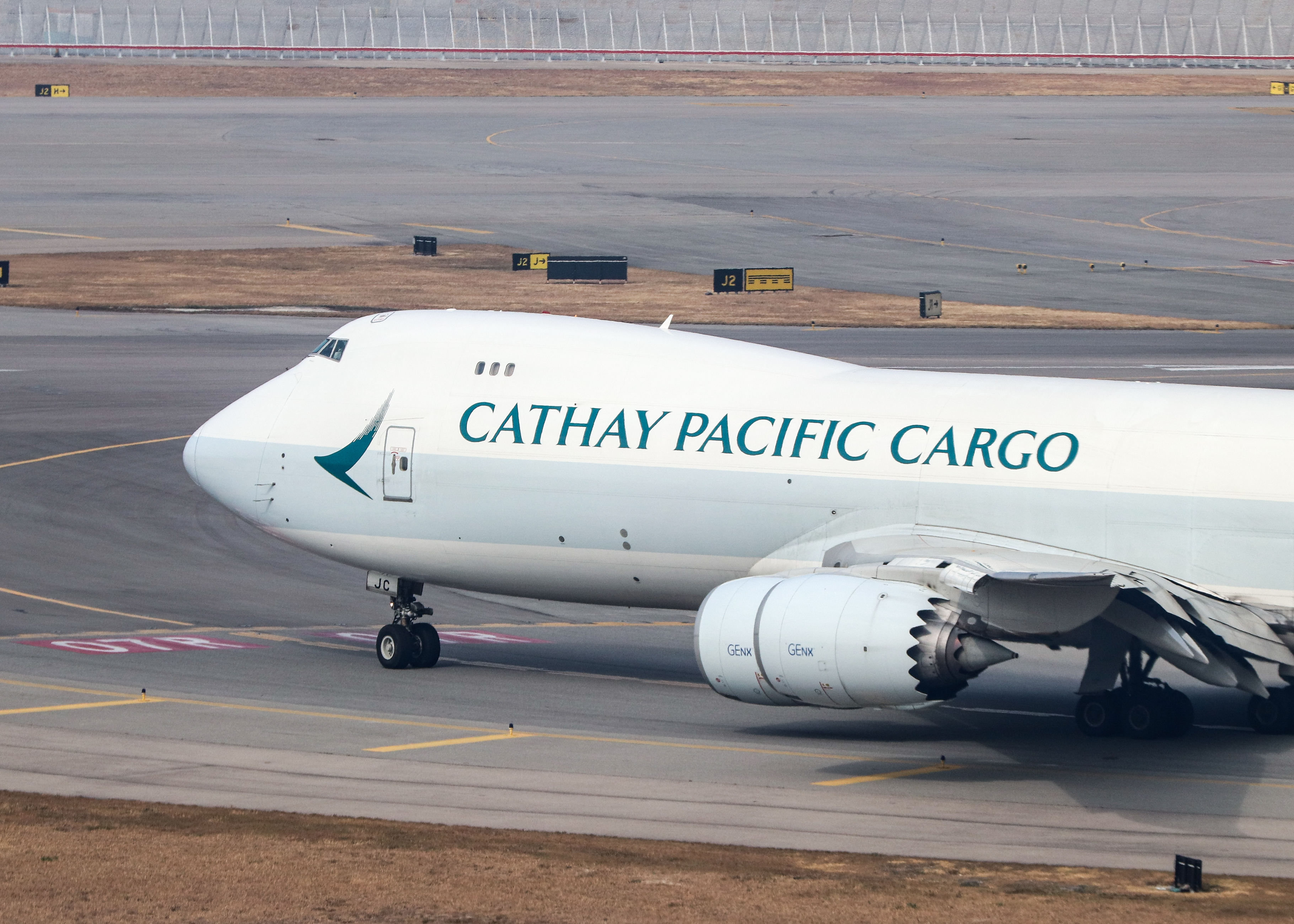 Full size: Cathay Pacific Cargo Boeing 747-8F B-LJC at Hong Kong International Airport
