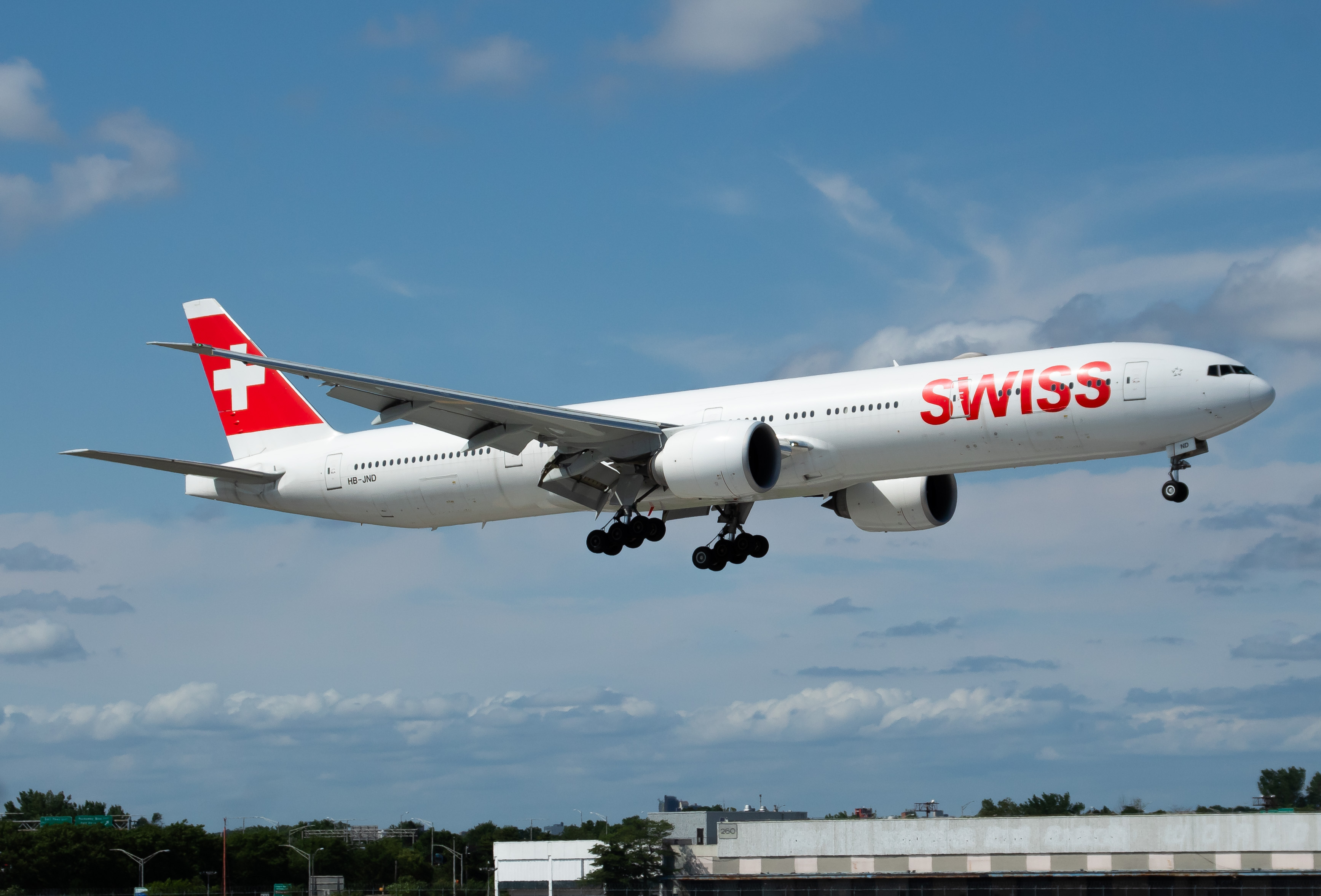 Full size: Swiss International Air Lines Boeing 777-300ER HB-JND at John F. Kennedy International Airport