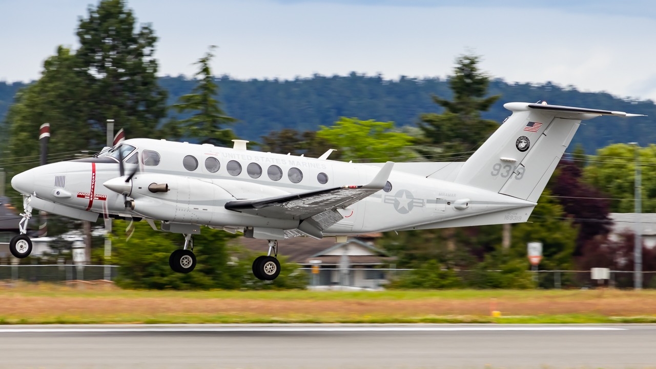 Full size: USMC- United States Marine Corp Beechcraft UC-12W Huron 169319 at Victoria International Airport