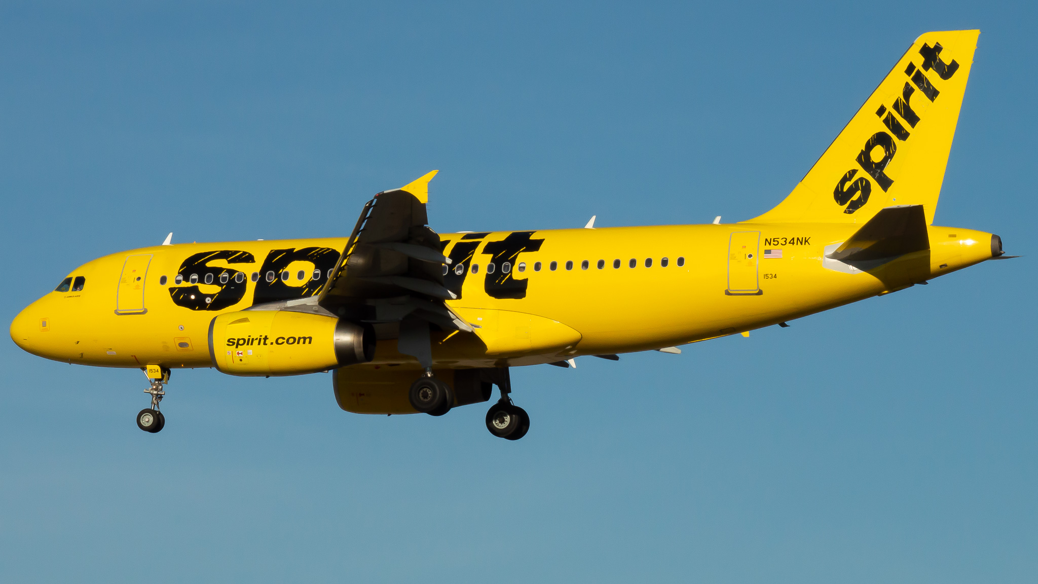 Full size: Spirit Airlines Airbus A319 N534NK at Baltimore/Washington International Thurgood Marshall Airport