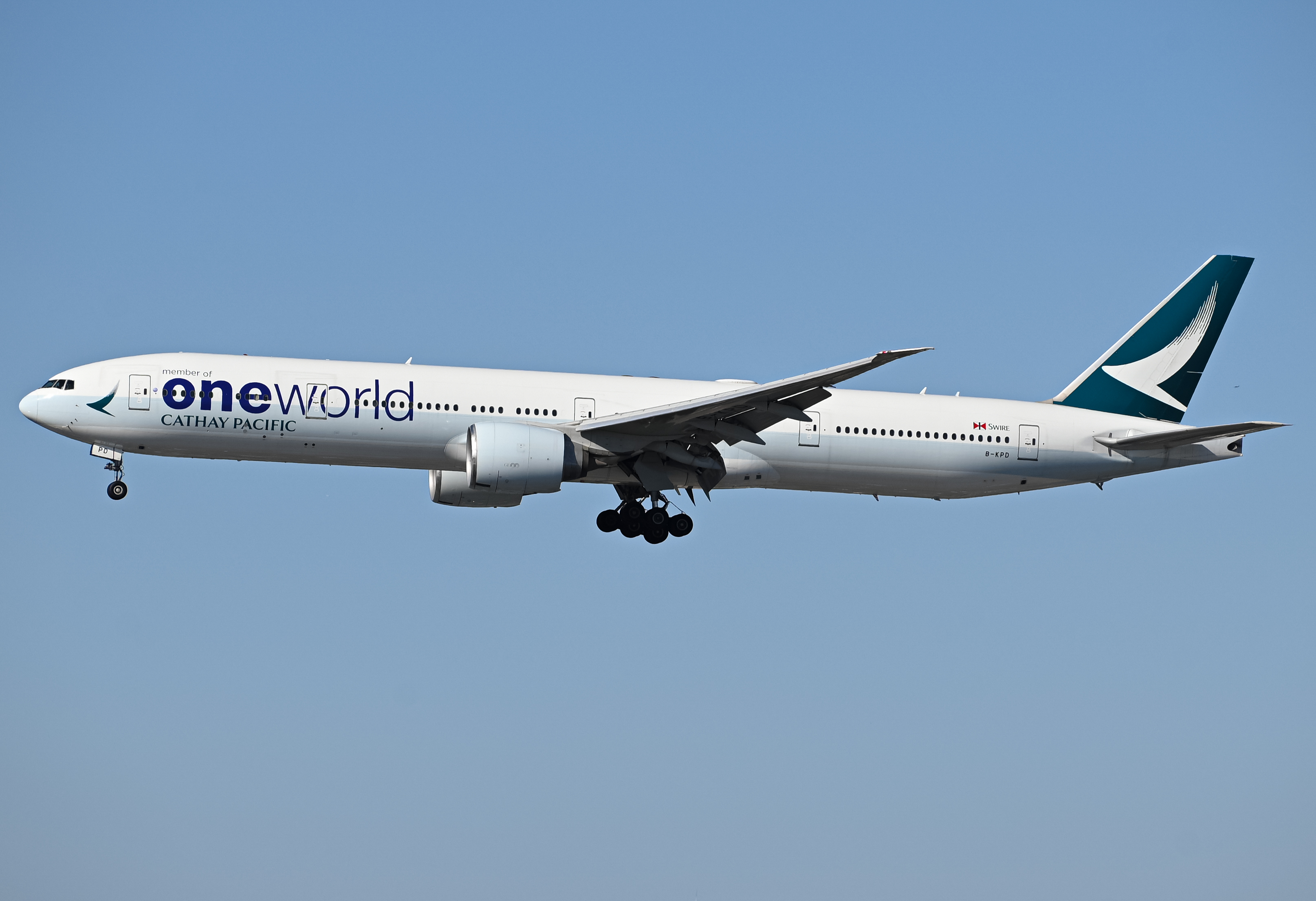 Full size: Cathay Pacific Boeing 777-300ER B-KPD at Los Angeles International Airport