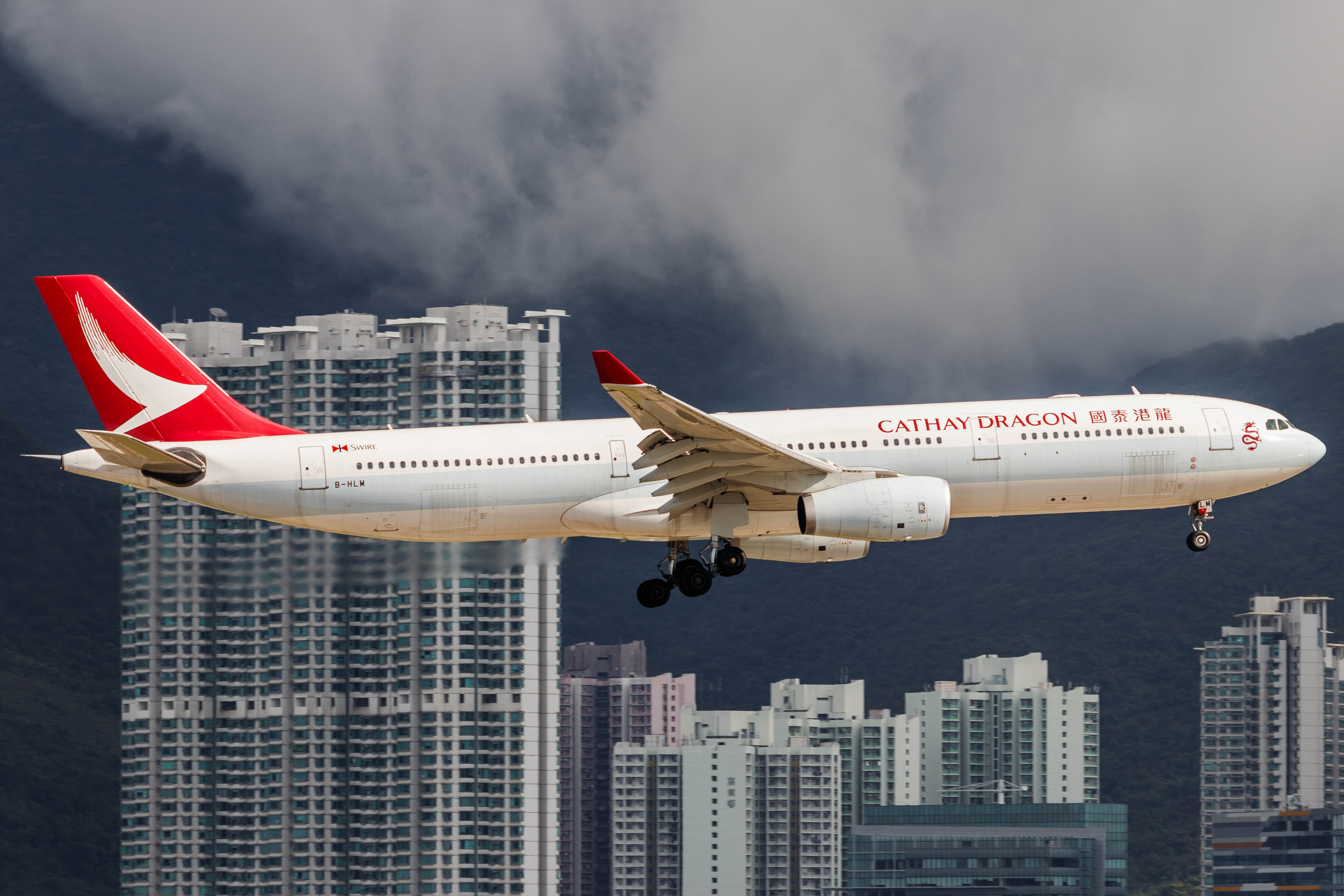 Full size: Cathay Dragon Airbus A330-300 B-HLM at Hong Kong International Airport
