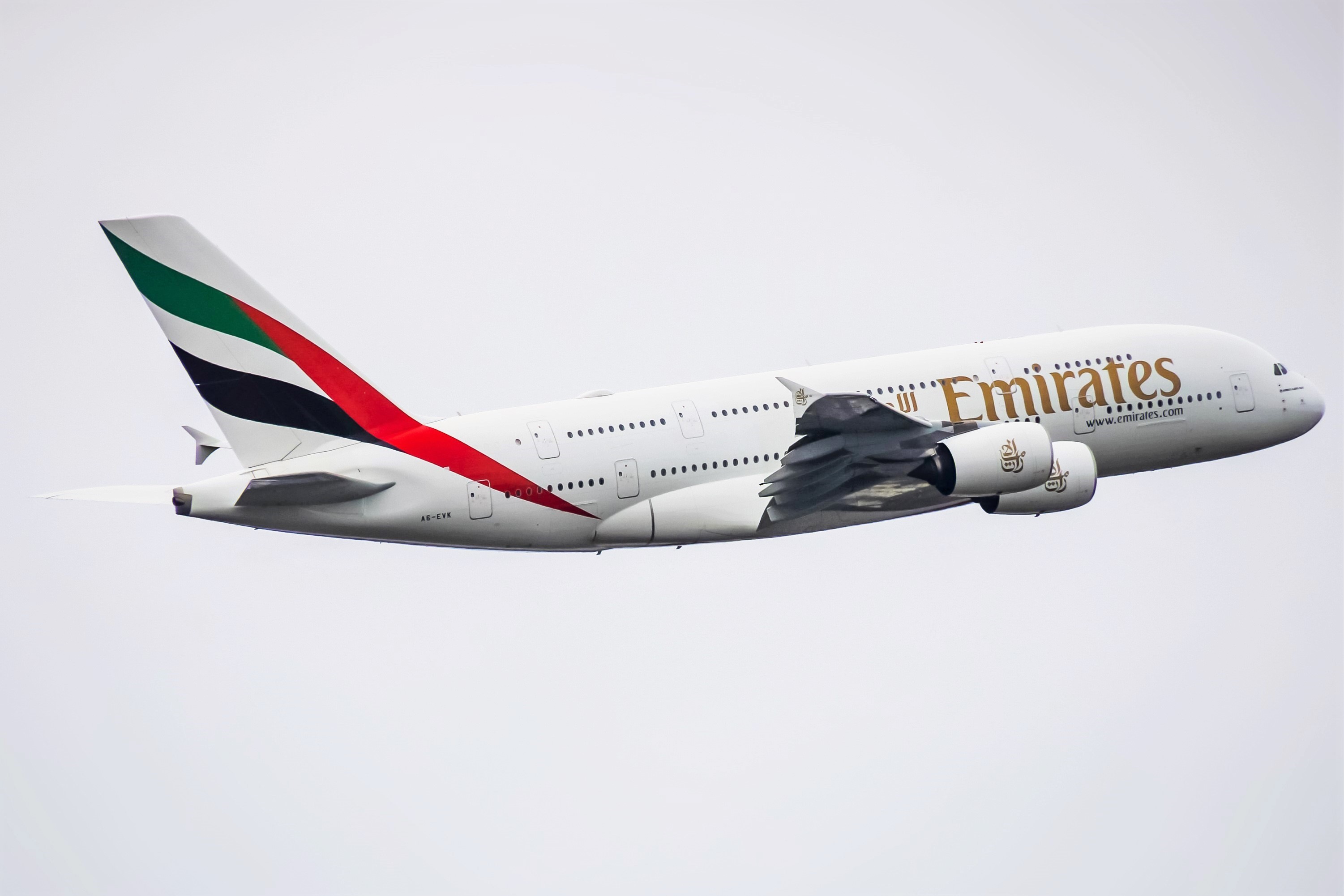 Full size: Emirates Airbus A380-800 A6-EVK at Washington Dulles International Airport