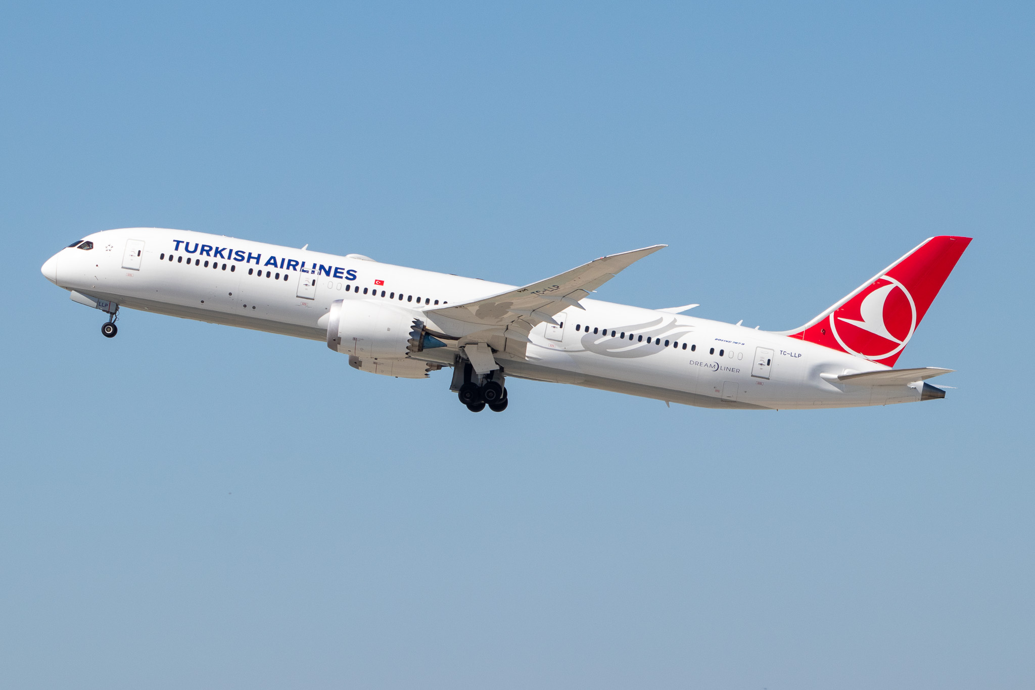 Full size: Turkish Airlines Boeing 787-9 TC-LLP at Los Angeles International Airport