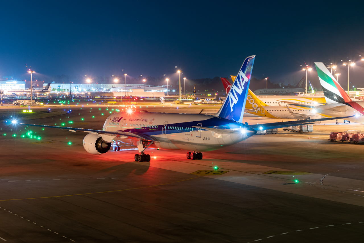 Full size: All Nippon Airways Boeing 787-8 JA814A at Singapore-Changi Airport
