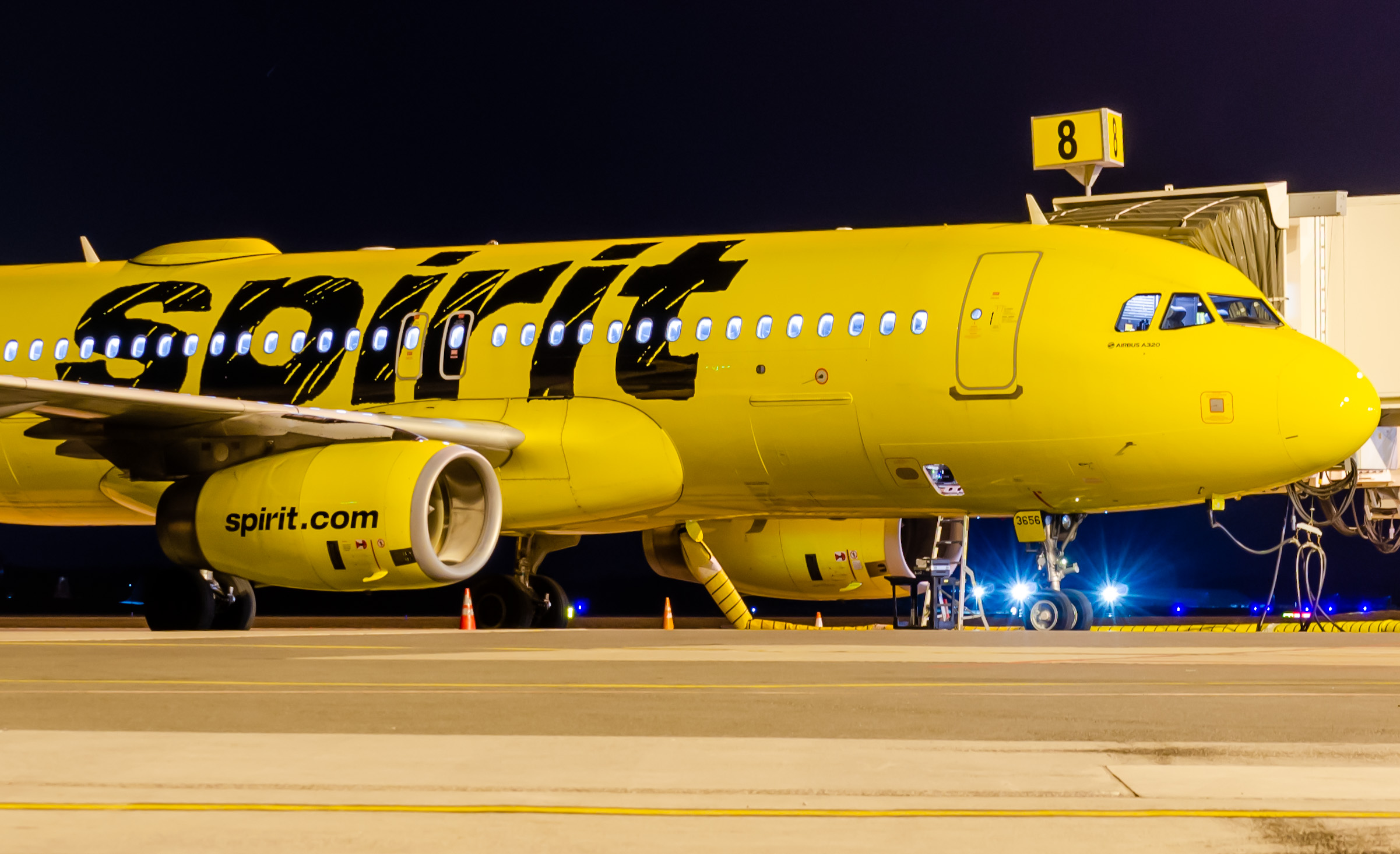 Full size: Spirit Airlines Airbus A320 N656NK at Atlantic City International Airport