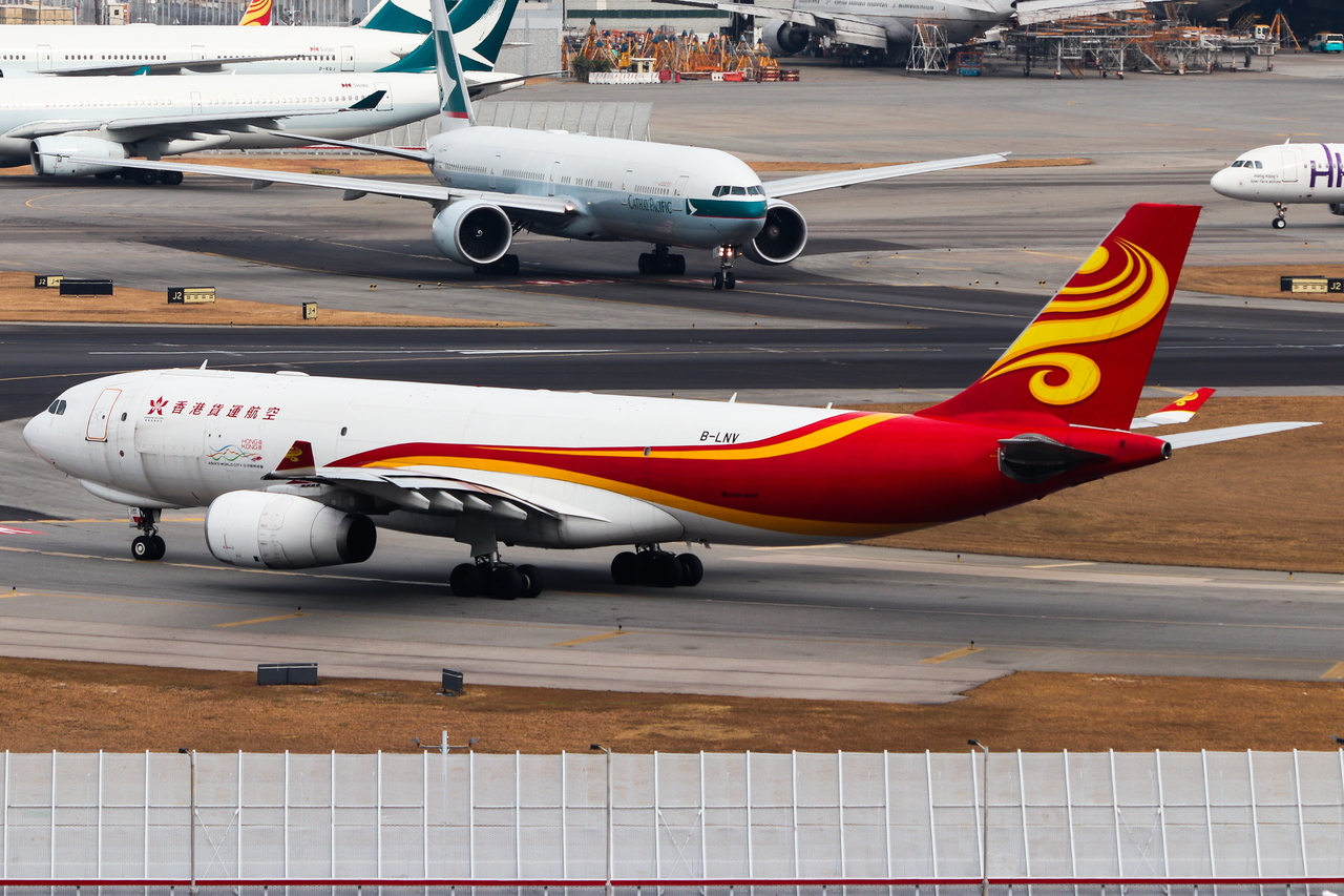 Full size: Hong Kong Air Cargo Airbus A330-200F B-LNV at Hong Kong International Airport