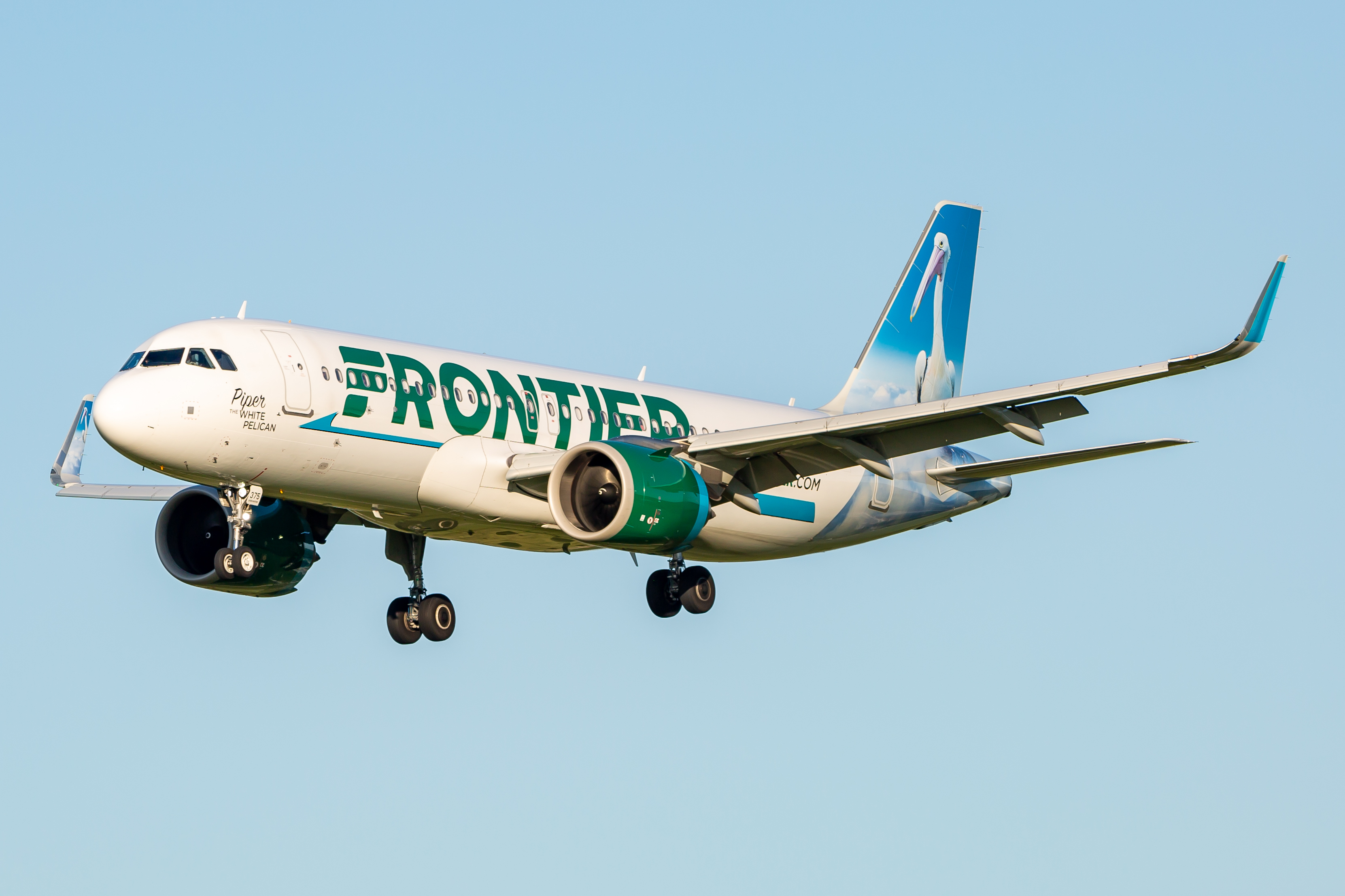 Full size: Frontier Airlines Airbus A320NEO N375FR at Baltimore/Washington International Thurgood Marshall Airport