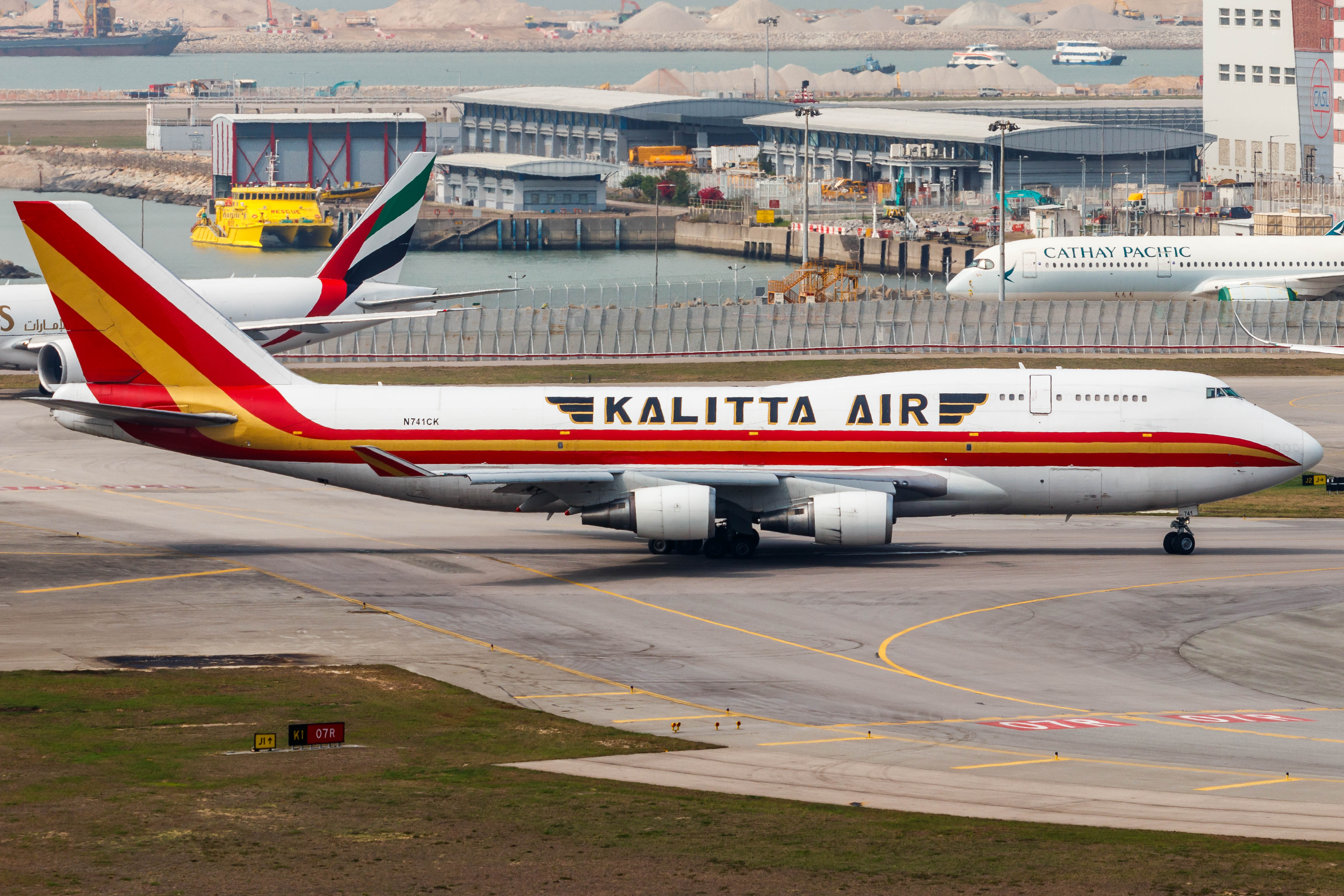 Full size: Kalitta Air Boeing 747-400F N741CK at Hong Kong International Airport