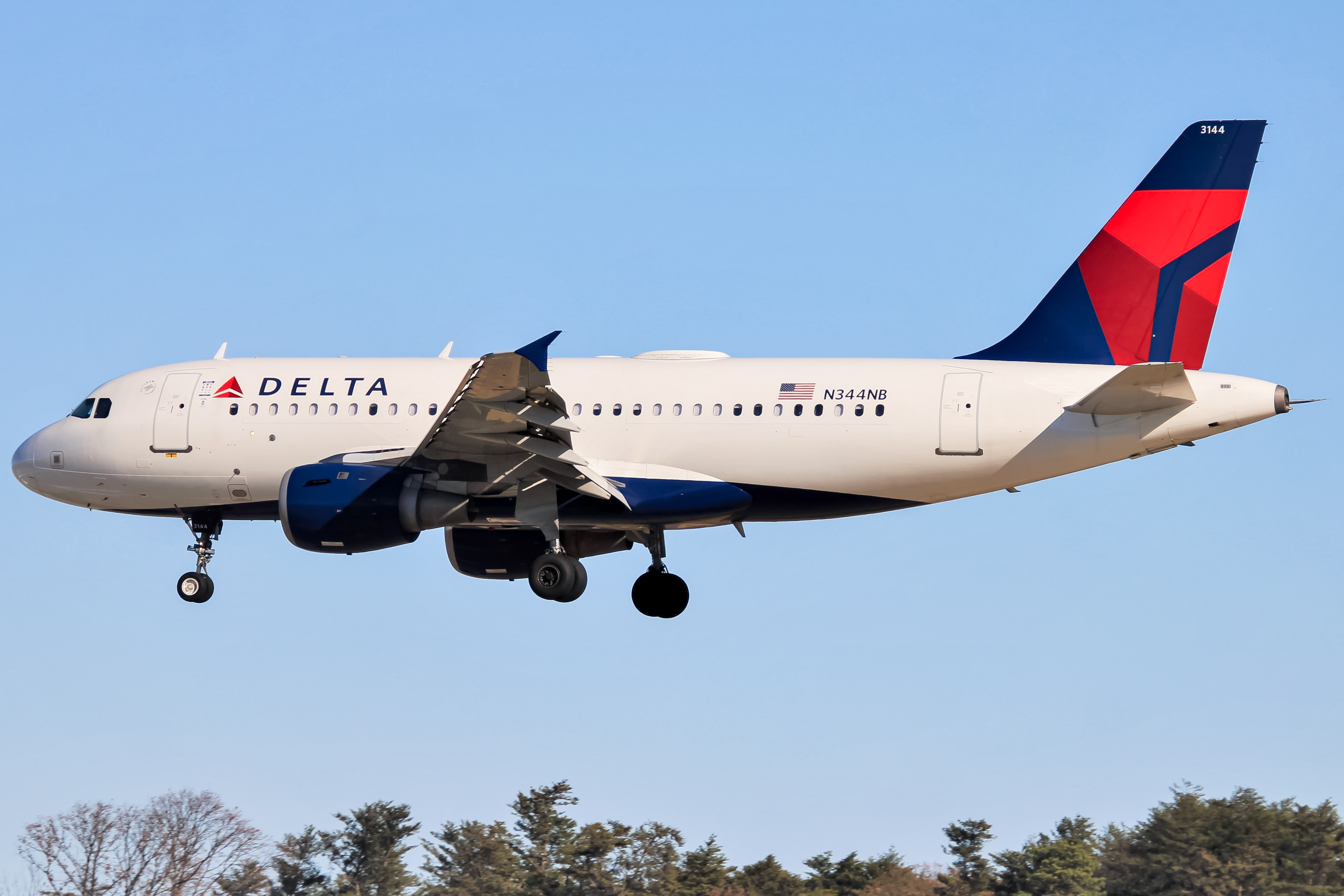 Full size: Delta Airlines Airbus A319 N344NB at Baltimore/Washington International Thurgood Marshall Airport