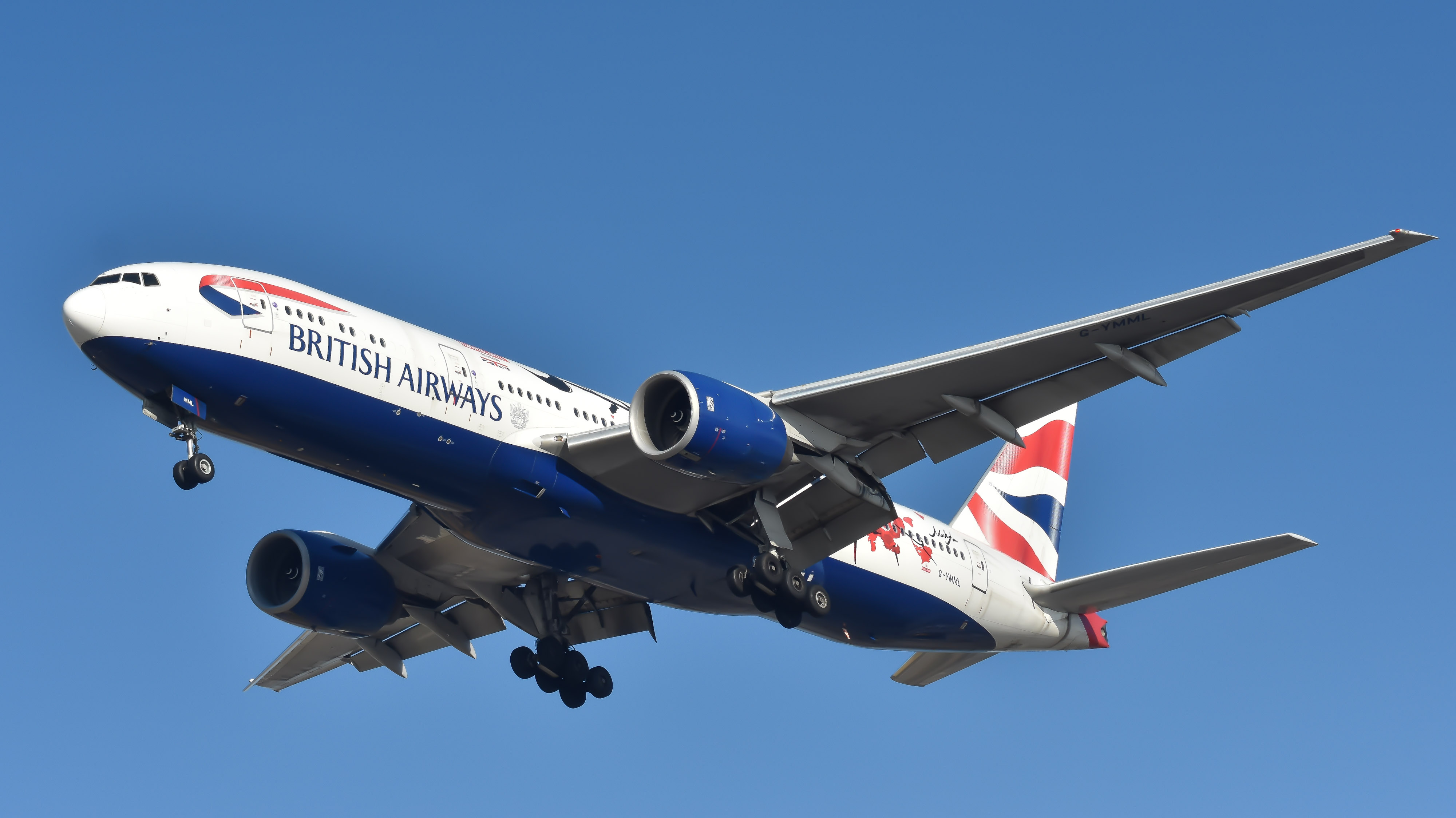 Full size: British Airways Boeing 777-200ER G-YMML at Chicago O'Hare International Airport