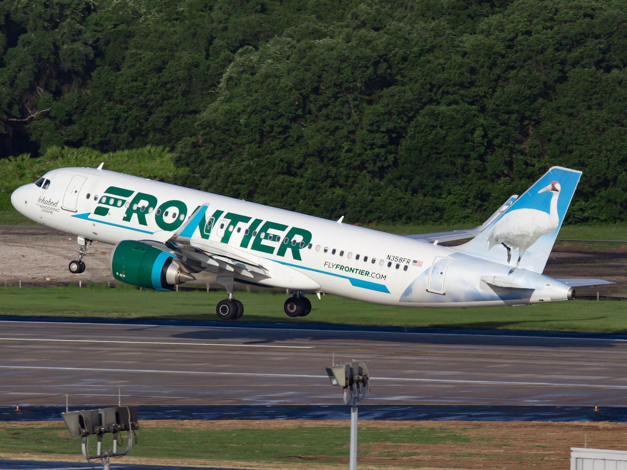 Full size: Frontier Airlines Airbus A320NEO N358FR at Tampa International Airport