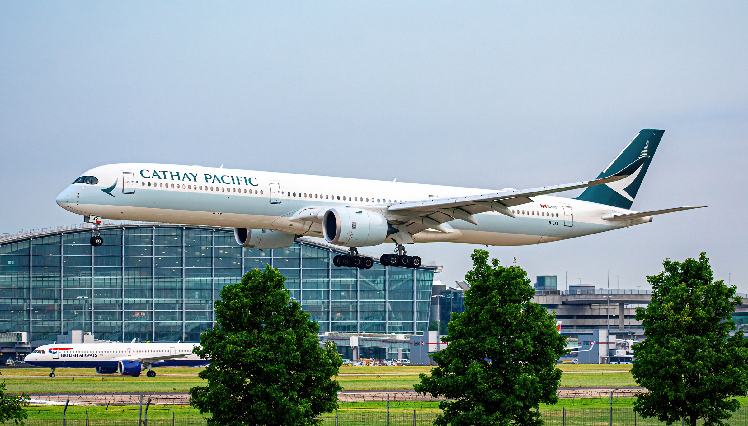 Full size: Cathay Pacific Airbus A350-1000 B-LXR at London Heathrow International Airport
