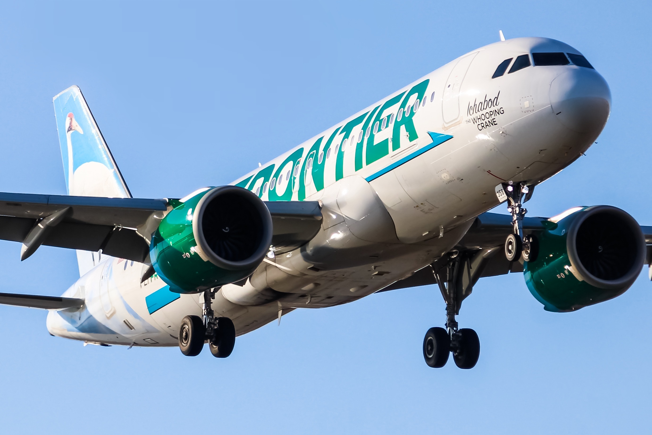 Full size: Frontier Airlines Airbus A320NEO N358FR at Philadelphia International Airport